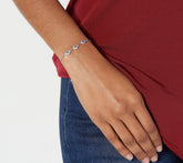 Diamonique x Udi Love Plus Evil Eye Bolo Bracelet, Sterling Silver